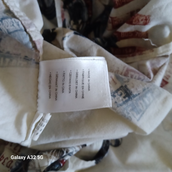 Harbor Bay Cream and Red Casual Button Down Shirt Size 2XLT - Picture 13 of 14